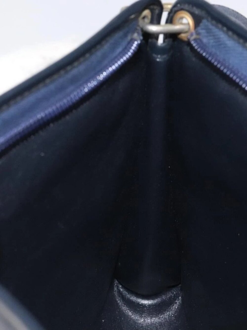Christian Dior Trotter Canvas Shoulder Bag Navy Gold Auth BA3029 - Picture 14 of 16